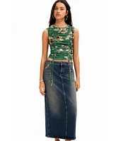 Desigual Women's Denim midi skirt