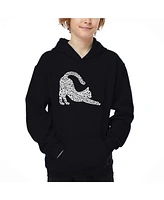 La Pop Art Boys Stretching Cat Word Hooded Sweatshirt