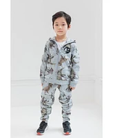 Jurassic World Boys Dinosaur T-Rex Fleece Zip Up Hoodie Set to