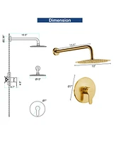 Mondawe 10Inch Wall Mount Round Shower Faucet Rain System