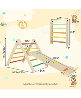 3-in-1 Triangular Climbing Toys Foldable & Height-adjustable Triangle Set