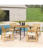 Sugift 4-Person Acacia Wood Outdoor Dining Table