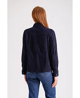 Furniq Uk Women's Suede Shirt, Navy