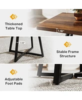 Tribesigns Square Dining Table for 4, 31.5" Industrial Dinner Table with Metal Base, Wood Kitchen Table for Dining Room, Small Space, Apartment