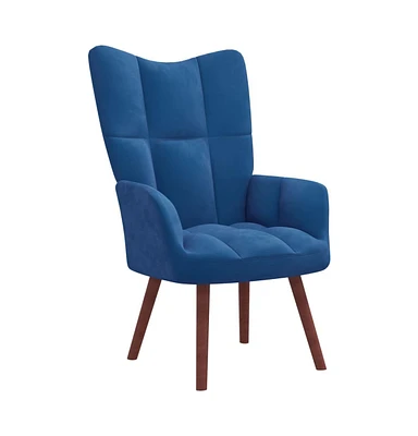 vidaXL Relaxing Chair Blue Velvet