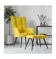 vidaXL Relaxing Chair with a Stool Velvet