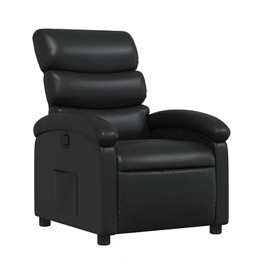 Recliner Chair Black Faux Leather