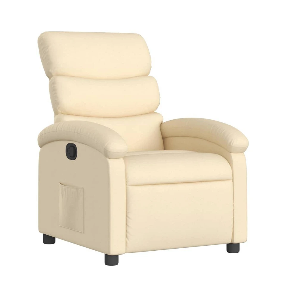 Recliner Chair Cream Fabric