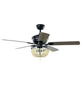 Sugift 52 Inch Retro Ceiling Fan Light with Reversible Blades Remote Control