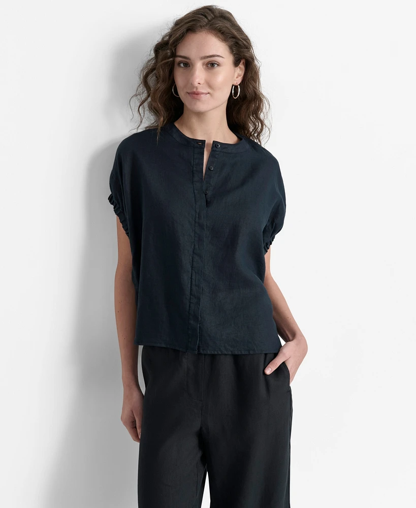 Dkny Women's Dolman-Sleeve Button-Front Linen Shirt