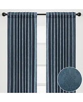 Chanasya Premium 2-Panel Embellish Embossed Classy Blackout Curtains - 3-in-1 Back Tab, Rod Pocket