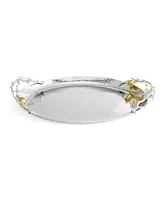 Michael Aram Pomegranate Silver and Gold Oval Tray