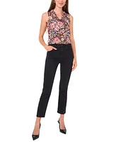 Vince Camuto Women's Floral-Print Cowl-Neck Sleeveless Top