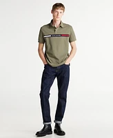 Tommy Hilfiger Men's Short Sleeve Embroidered Chest Stripe Polo Shirt