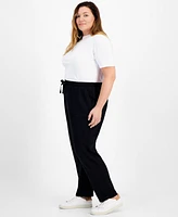 Style & Co Plus Yummy Fleece Drawstring Pants, Created for Macy's