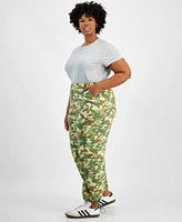 Celebrity Pink Trendy Plus Camouflage Parachute Pants