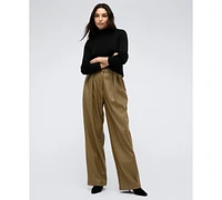 Kenneth Cole Women's High-Rise Wide-Leg Double-Pleated Pants