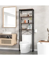 Sugift 4-Tier Freestanding Over the Toilet Storage Rack-Rustic Brown