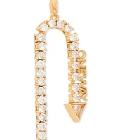 Kate Spade New York Gold-Tone Cubic Zirconia Detour & One Way Mismatch Charm Hoop Earrings