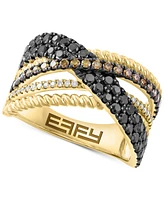 Effy Multicolor Diamond Crossover Statement Ring (1 ct. t.w.) in 14k Gold