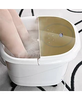 Skonyon Foot Spa Bath Massager with 3-Angle Shower and Motorized Rollers-Coffee