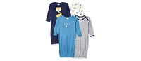 Gerber Baby Boys Lap Shoulder Gowns, 4-pack