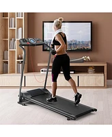 Skonyon 1.0 Hp Electric Mobile Power Foldable Treadmill with Operation Display for Home