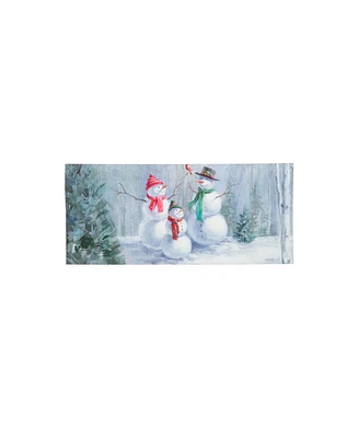 Evergreen Snowman Family Sassafras Indoor Outdoor Switch Doormat 1'10"x10" Multicolored