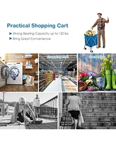 Inolait Folding Shopping Utility Cart with Water-Resistant Removable Canvas Bag