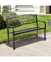 Sugift Garden Bench with Elegant Bronze Finish and Durable Metal Frame