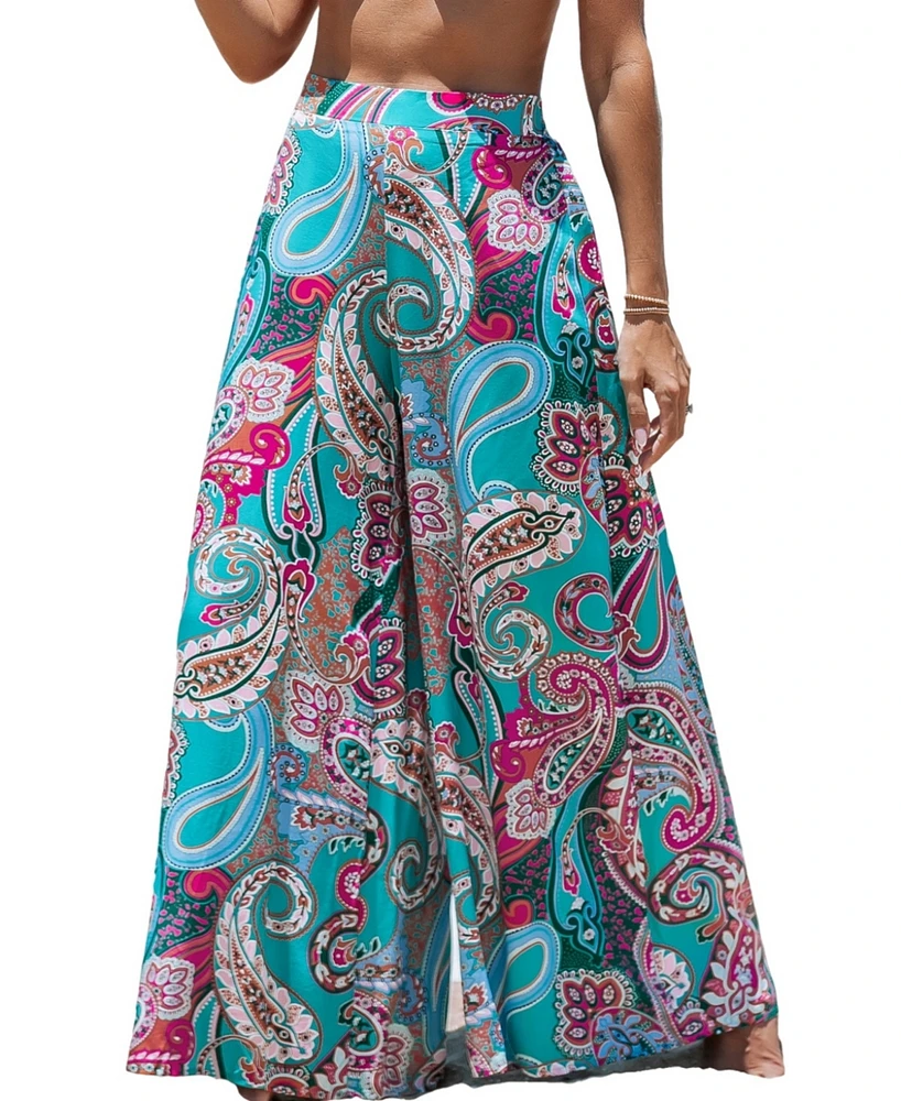 Cupshe Women's Paisley High-Rise Wide Leg Pants