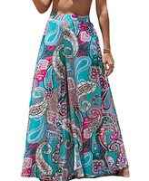 Cupshe Women's Paisley High-Rise Wide Leg Pants