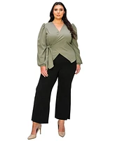 L I V D Plus Yelena Crepe Wrap Top