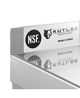 Kutler 14" x 48" Stainless Steel Shelf, Nsf Commercial Wall Mount Shelving w/ Backsplash, Floating Metal Mounted Shelves for Restaurant, Kitchen, Home