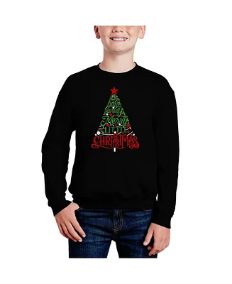 La Pop Art Boys Have Yourself a Merry Christmas Word Crewneck Sweatshirt