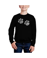 La Pop Art Boys Meow Cat Prints Word Crewneck Sweatshirt