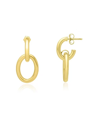 The Lovery Double Oval Link Drop Earrings 14K Gold