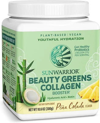 Sunwarrior Collagen Powder with Biotin Probiotics & Hyaluronic Acid | Beauty Greens | Pina Colada