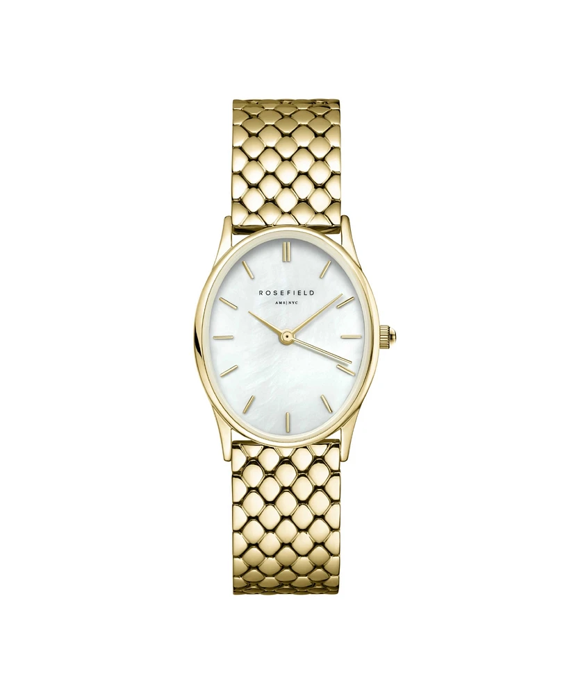 Rosefield Oval Women's Gold Tone Stainless Steel Bracelet Watch 29mm