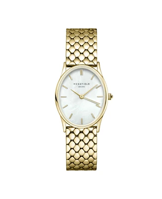 Rosefield Oval Women's Gold Tone Stainless Steel Bracelet Watch 29mm