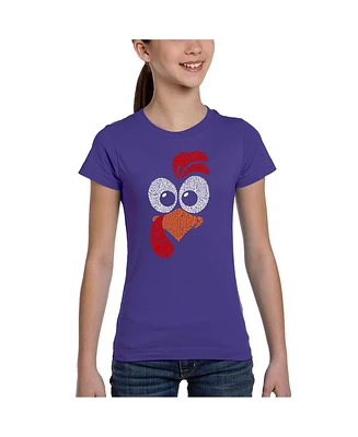 La Pop Art Girls Turkey Face Word T-Shirt