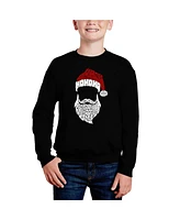 La Pop Art Boys Feliz Navidad Santa Claus Word Crewneck Sweatshirt