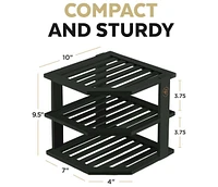 Bambusi Plate Organizer for Cabinet - Bamboo Kitchen and Bathroom Organization