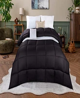 Superior Monochrome Basketweave Plush Microfiber Down Alternative Comforter