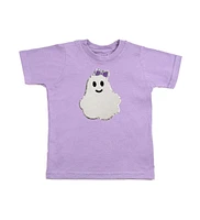 Sweet Wink Toddler Girls Girly Ghost Patch Halloween Short Sleeve T-Shirt