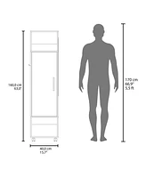 Fm Furniture Summit Wardrobe in melamine with mirror,door and open storage