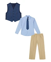 Nautica Baby Boys Windowpane Duo Vest 4-Piece Set