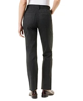 Gloria Vanderbilt Women's Shape Effect Raw-Hem Straight-Leg Jeans