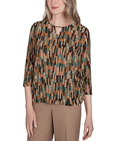 Alfred Dunner Petite Chenille Vertical Texture Top