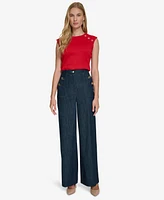 Tommy Hilfiger Women's Wide-Leg Denim Sailor Pants